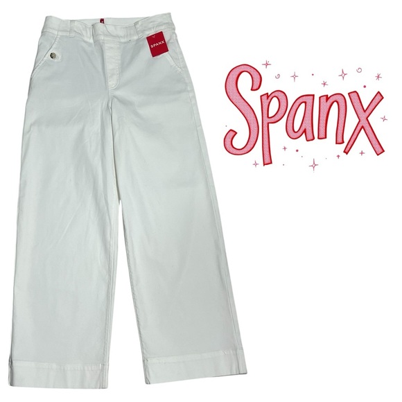 Pants - Spanx Stretch Twill Cropped Wide Leg Pant-Bright White Size Medium Style 20312R